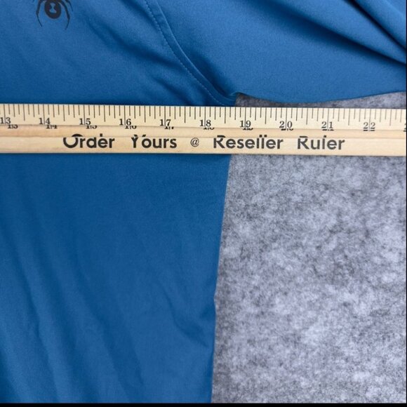 Spyder Linear Shirt Kids L Blue & Neon Spider Print Half-Zip Long Sleeves - Picture 8 of 12